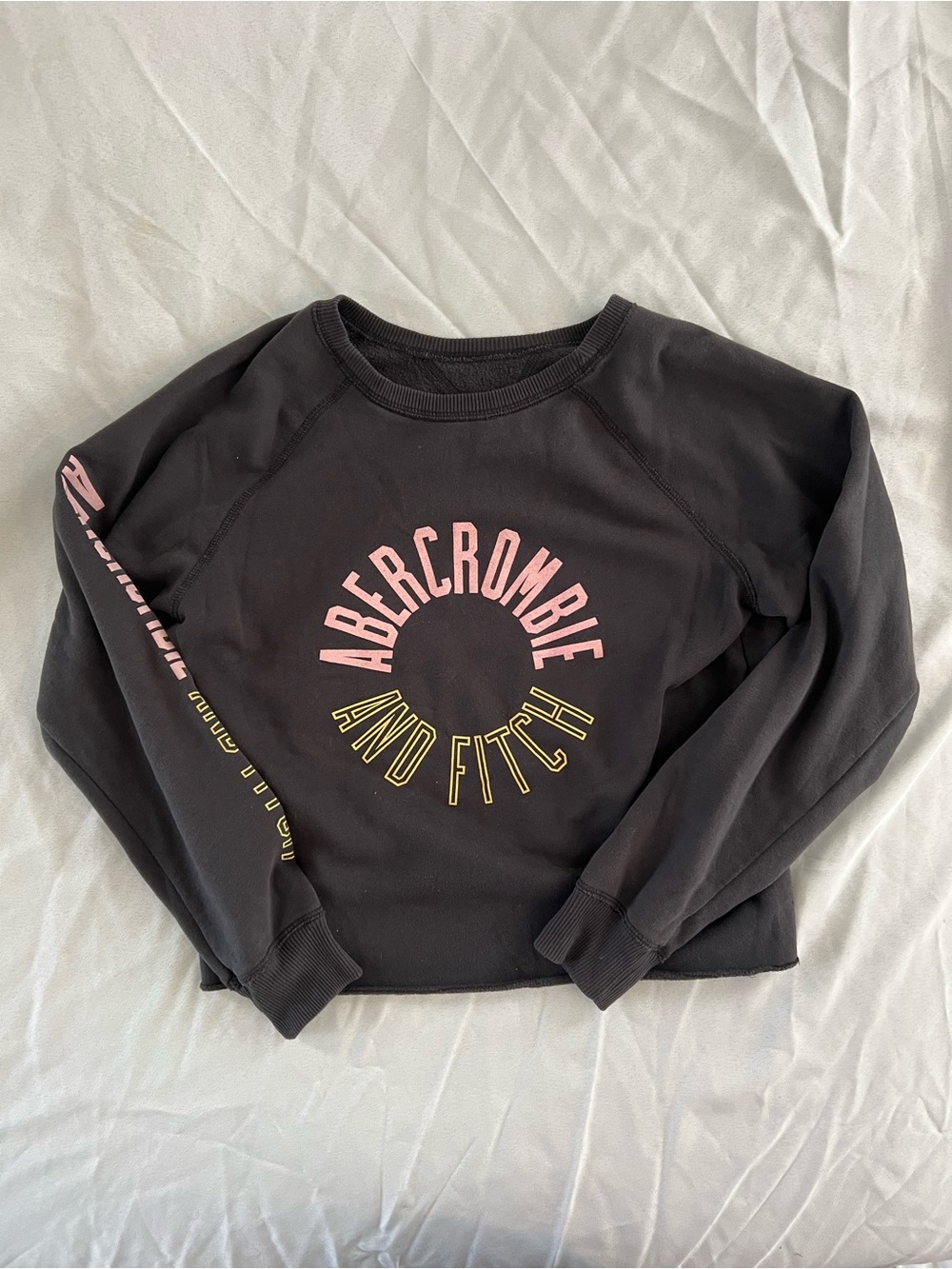 Abercrombie & Fitch Grey Cropped Sweatshirt Size M